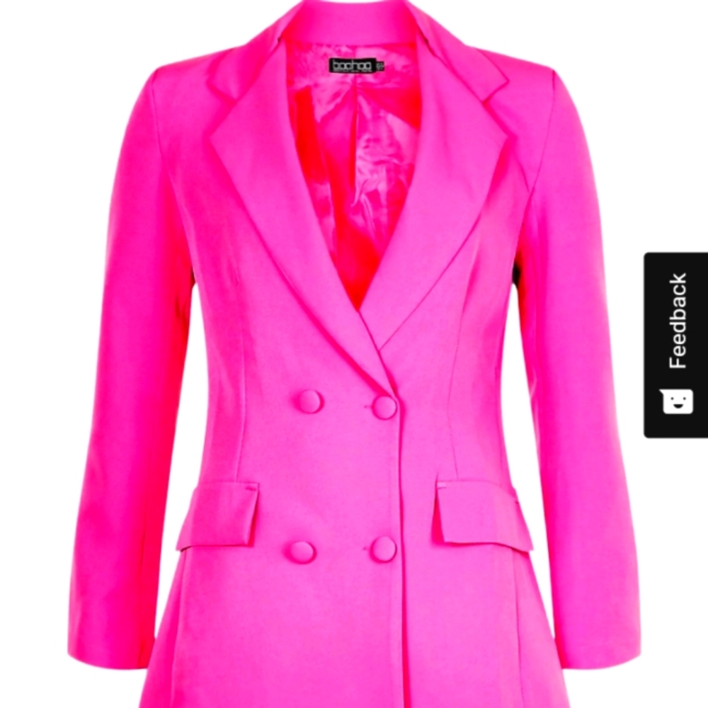 Boohoo Woven Double Breasted Pocket Blazer